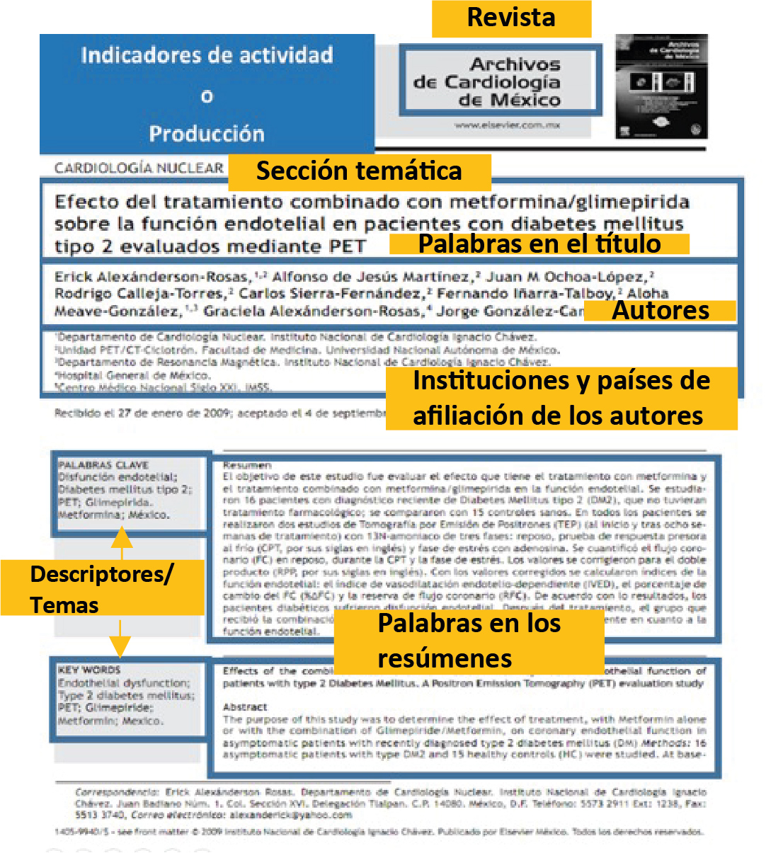 Indicadores de actividad o producción